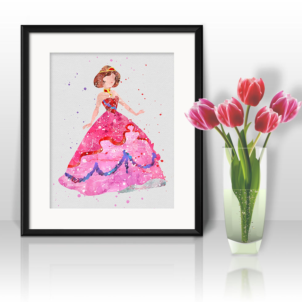 थंबनेल: Princess Nursery Art Prints, Posters, Watercolor Art, Wall Art, Home Decor, Printable Art, Art Prints, Painting