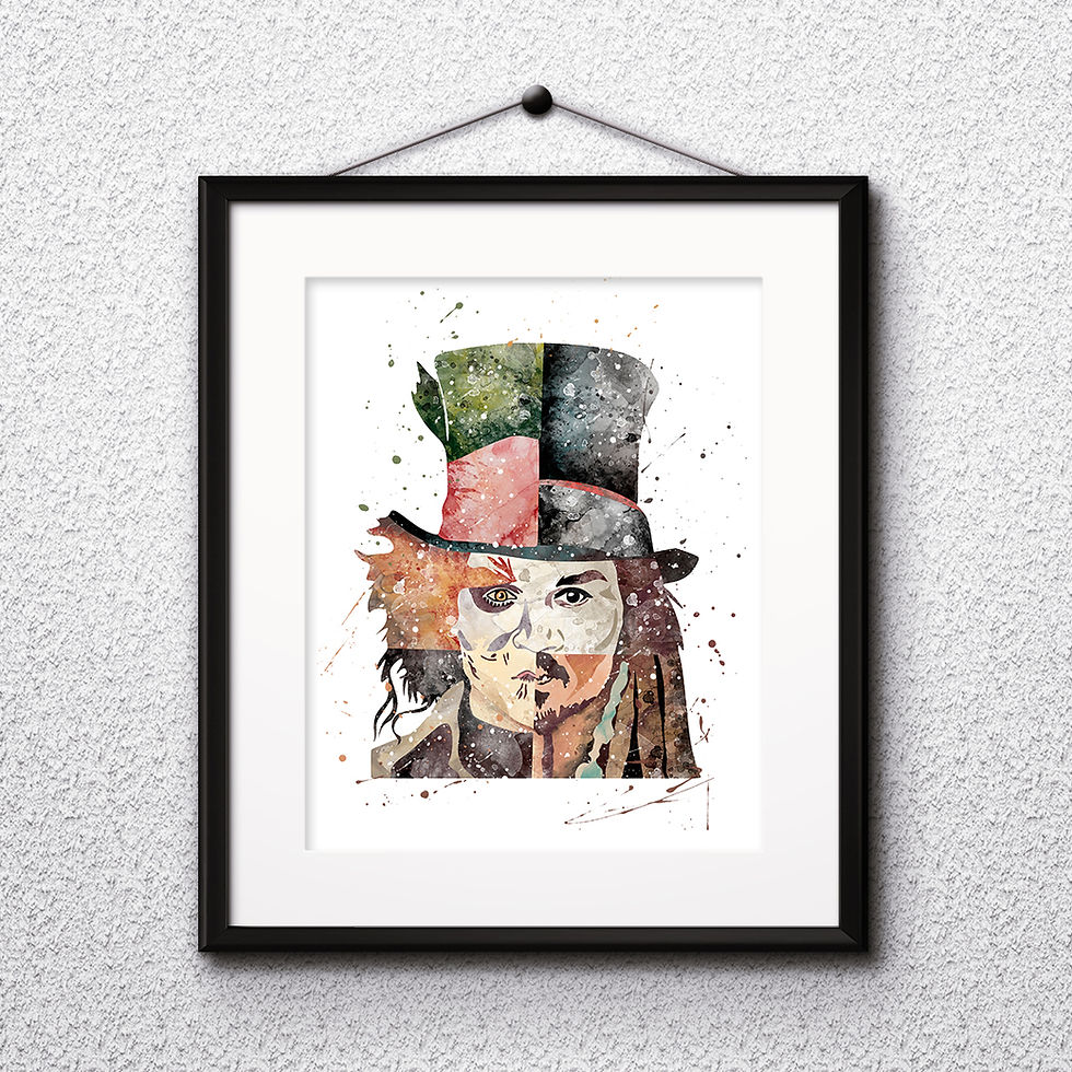 Miniatura: Johnny Depp Print - Painting, watercolor, Art Print, instant download, Watercolor poster