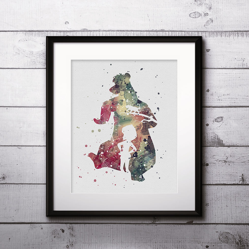 Miniaturbild: The Jungle Book Disney Nursery Art prints, wall art print, watercolor painting, Printable art, Home Decor