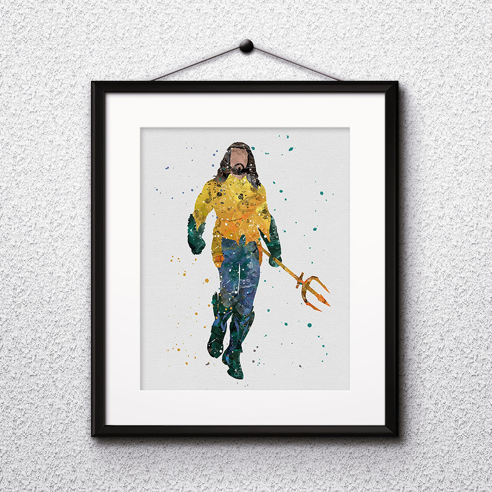 Miniatura: Superhero DC Aquaman Poster, Marvel Comics - Art Print, Watercolor Print, instant download