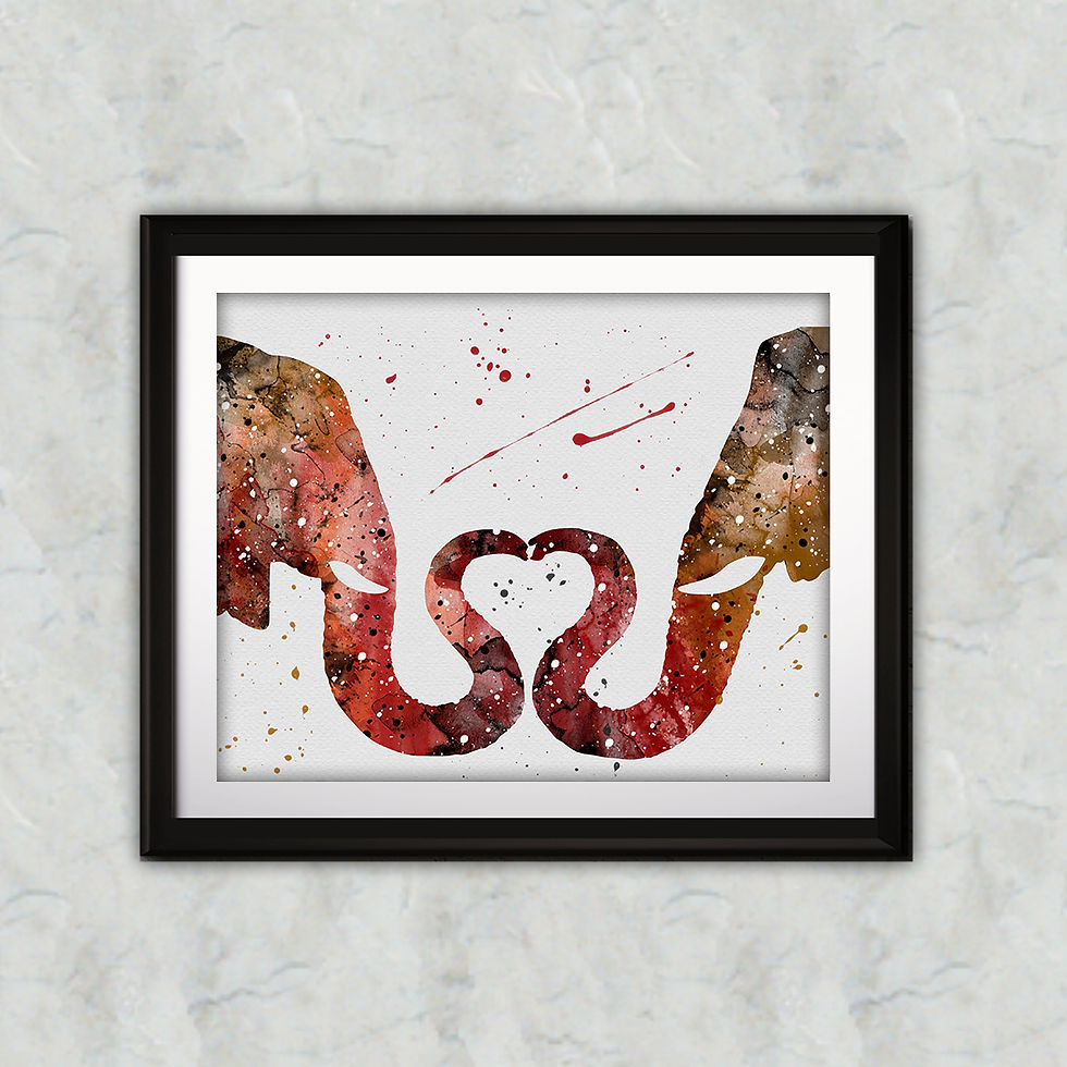 Thumbnail: Elephants Love watercolor, Elephants Love Art Print, Elephants Love art, Elephants Print, Elephants wall art, Elephant poster