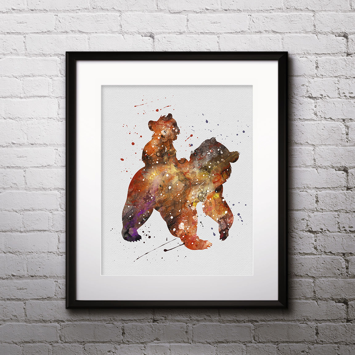 Brother Bear Disney Art, Watercolor Printable, Print, Painting, Home Decor, Wall Art Poster, buy poster, buy print