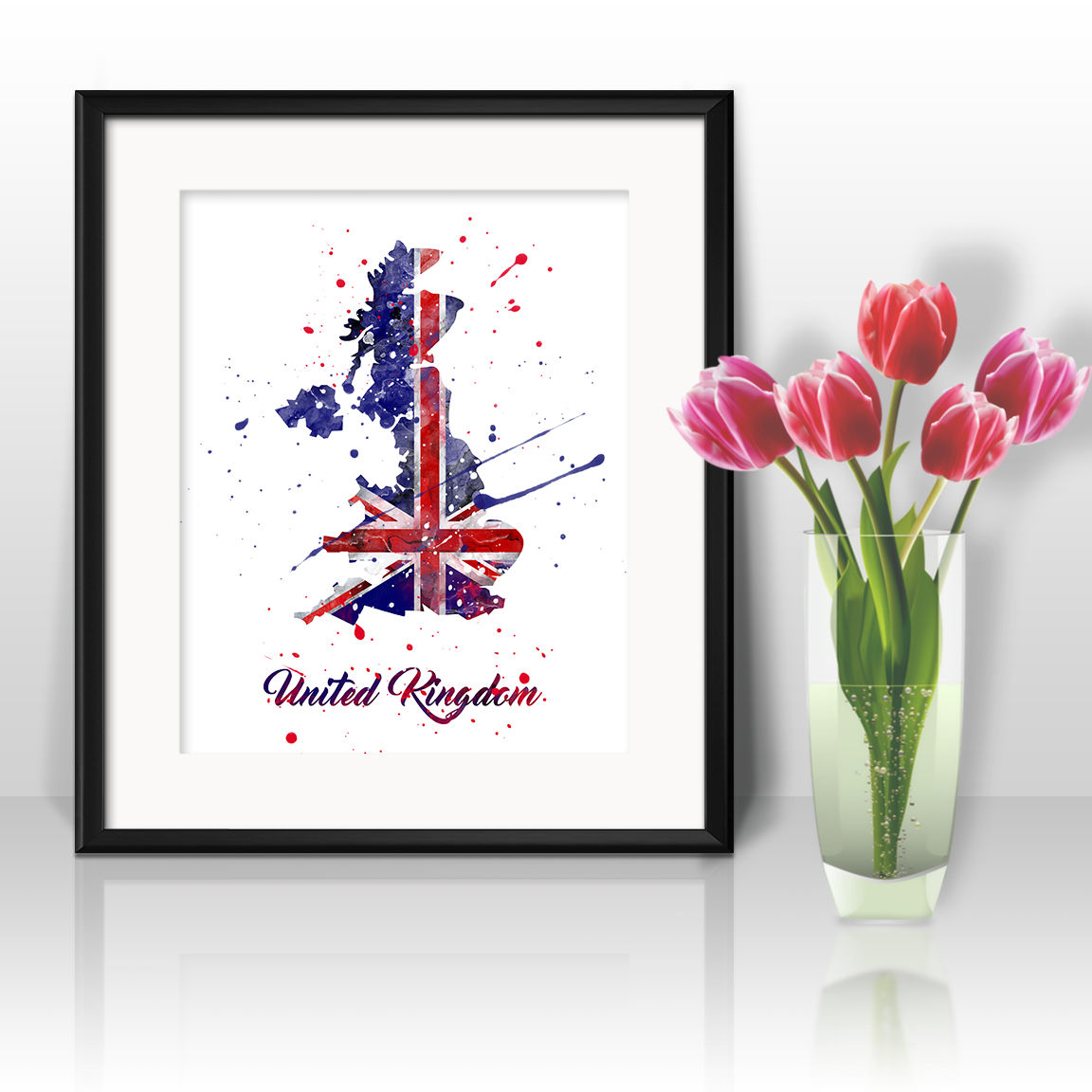 United Kingdom map Art, United Kingdom Poster, United Kingdom Painting, United Kingdom Art Print, United Kingdom Wall Art