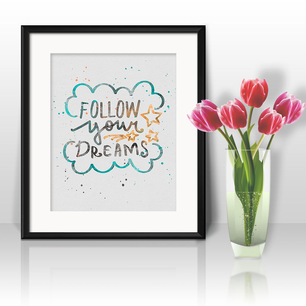 Miniatura: Inspirational motivational Valentines day romantic handwritten quote art print. Hand drawn typography poster.