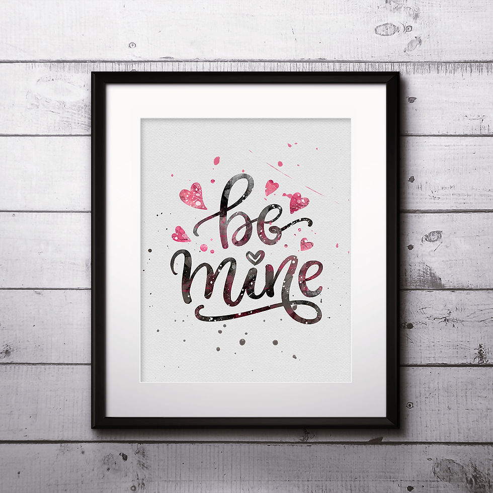 縮圖：Inspirational motivational Valentines day romantic handwritten quote art print. Hand drawn typography poster.