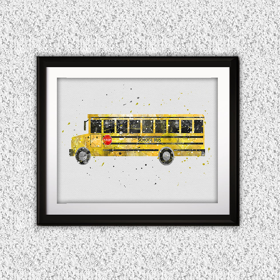 縮圖：School Bus Print, Nursery Wall Art, School Bus Decor, School Bus, Transportation Wall Art, School Bus Wall Decor