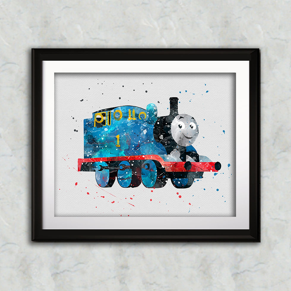 Miniatura: Thomas - Thomas the Tank nursery art print, Wall Art, Poster,  Painting, Home Decor, Watercolor Print, Watercolour Print