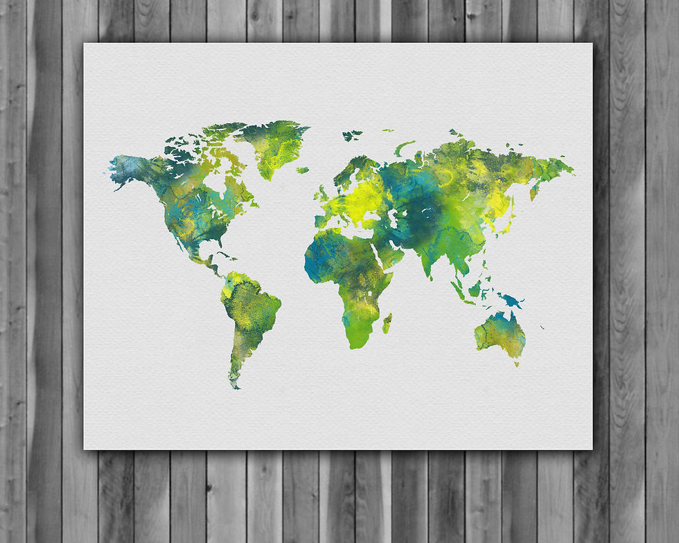 Miniatura: World Map Art, World Map Poster, World Map Painting, World Map print, World Map art print, World Map wall art decor, map art