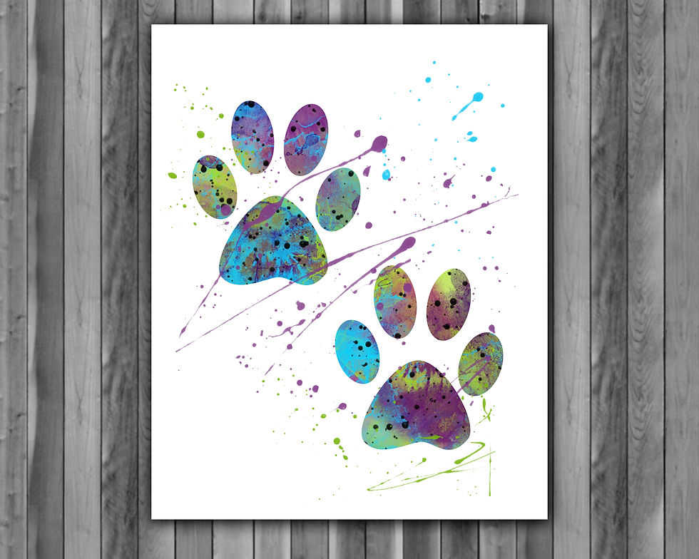 Paws Art Prints, Paws Animals print, Paws poster, Paws painting, Animals printables, Paws instant download