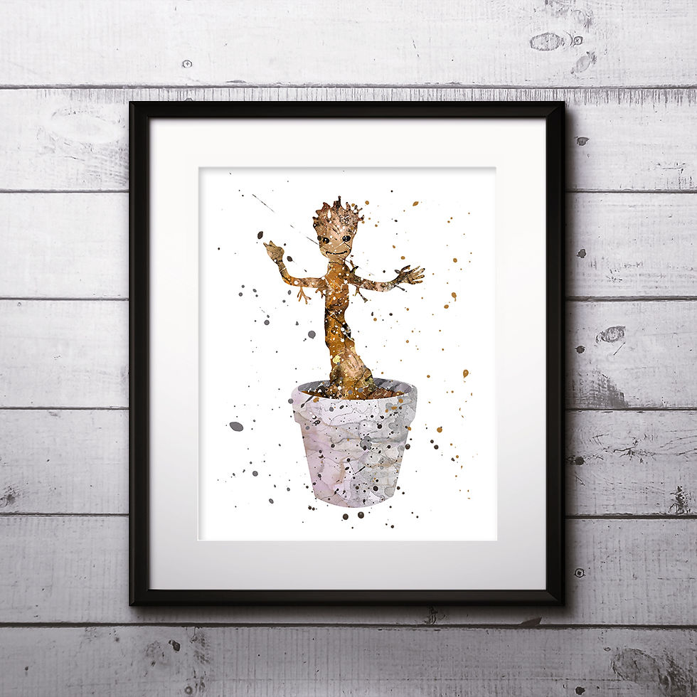 Groot The Guardians of the Galaxy art Prints, Groot Posters, Groot watercolor, Groot wall art, Groot home decor