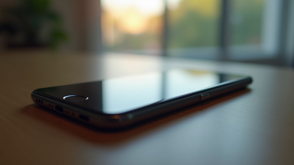 Close-up de um smartphone moderno com tela curva