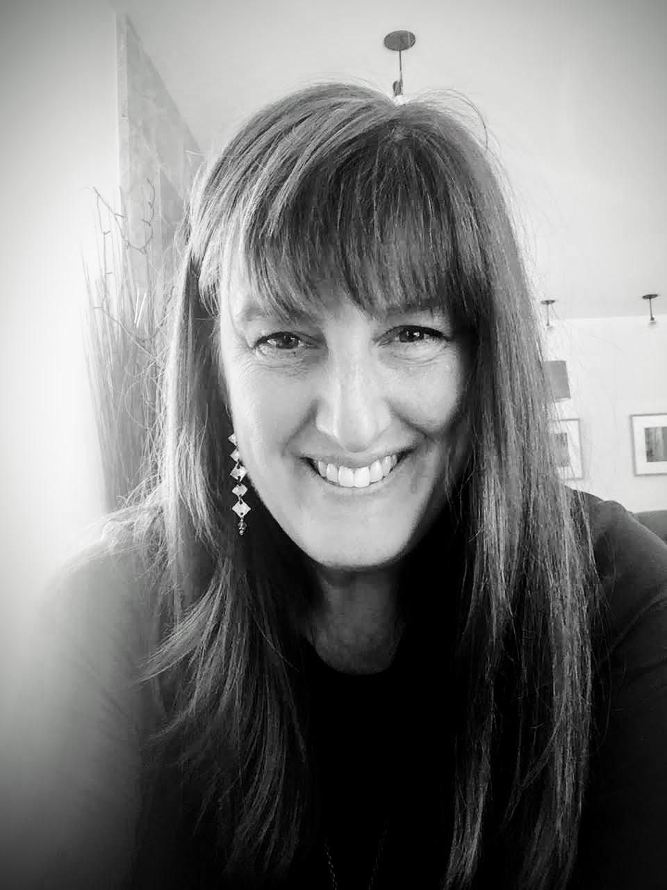 Smiling woman with long hair