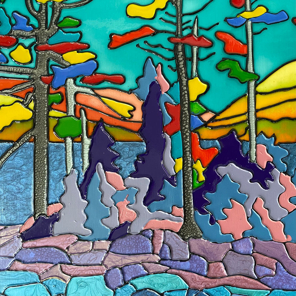 Miniature : Lac scintillant -- 24 x 30 po / 61 x 76 cm