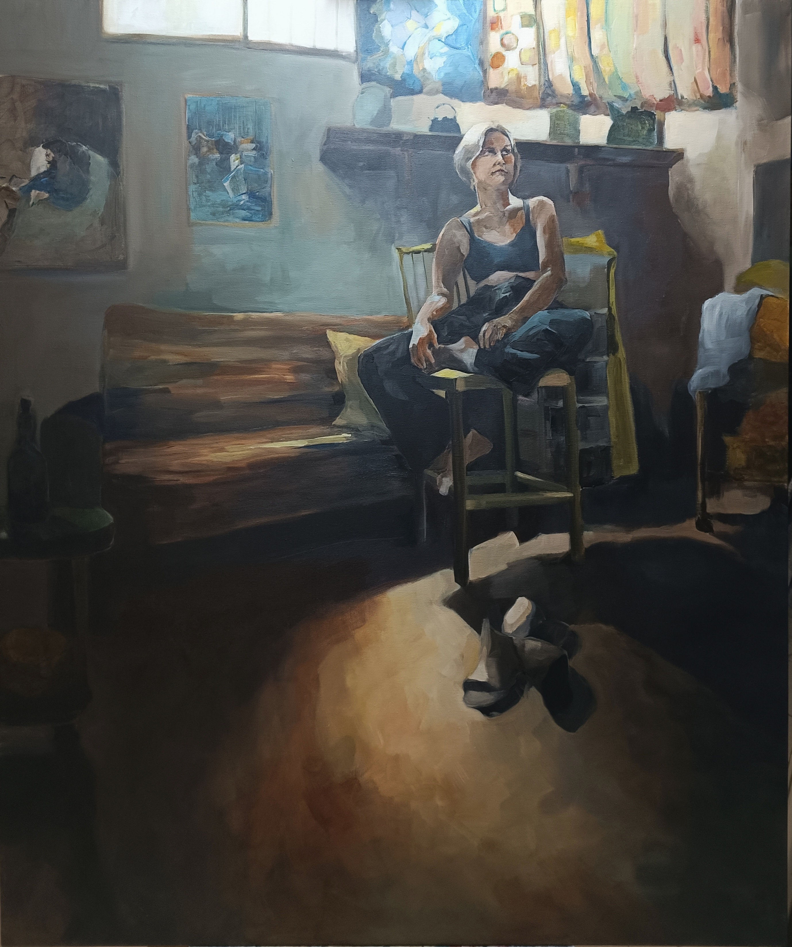 Sun in the studio - Acrylic on Canvas Olga Yerushalmy