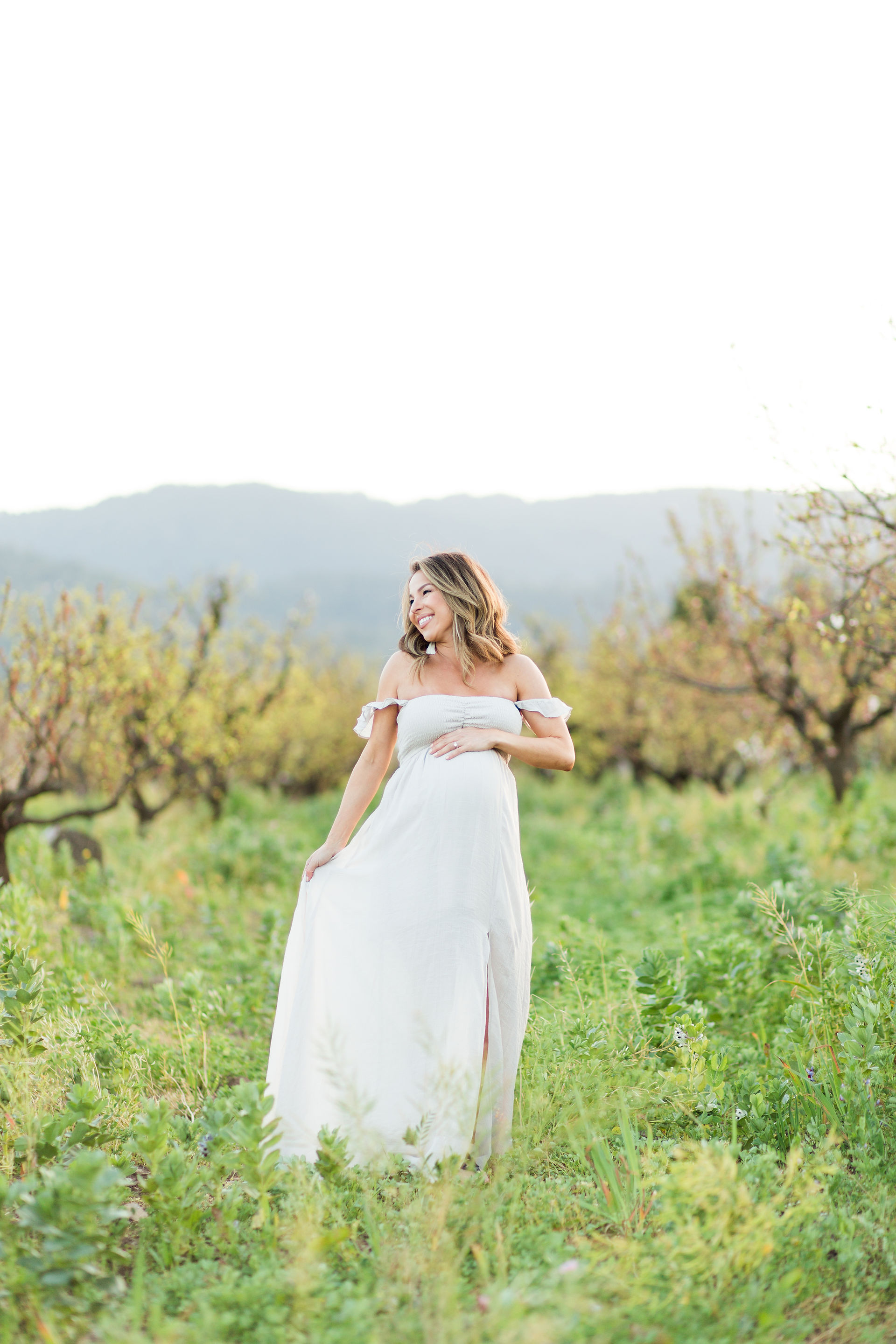 hkcreate hk photography photographer san jose saratoga library spring maxi dress Bay Area Spring Maternity Session Heritage Orchard, Saratoga