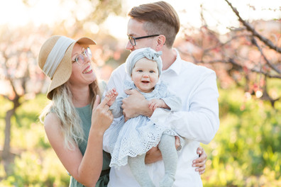 hkcreate bay area photographers spring family photo session blooms family of three happy cute sage blue color scheme light and airy photography