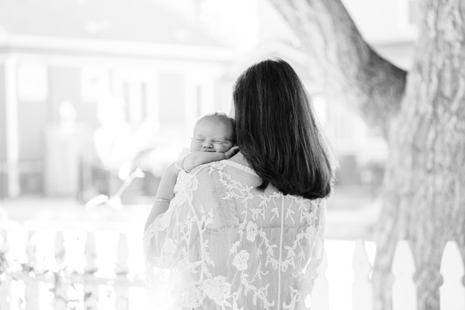 hkcreate sage green dress family of four baby boy san jose photographer bay area Outdoor Home Newborn Lifestyle Session, Bay Area