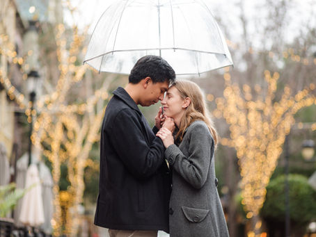 RAINY DAY ENGAGEMENT SESSION | Santana Row, San Jose | Bay Area Wedding Photographers