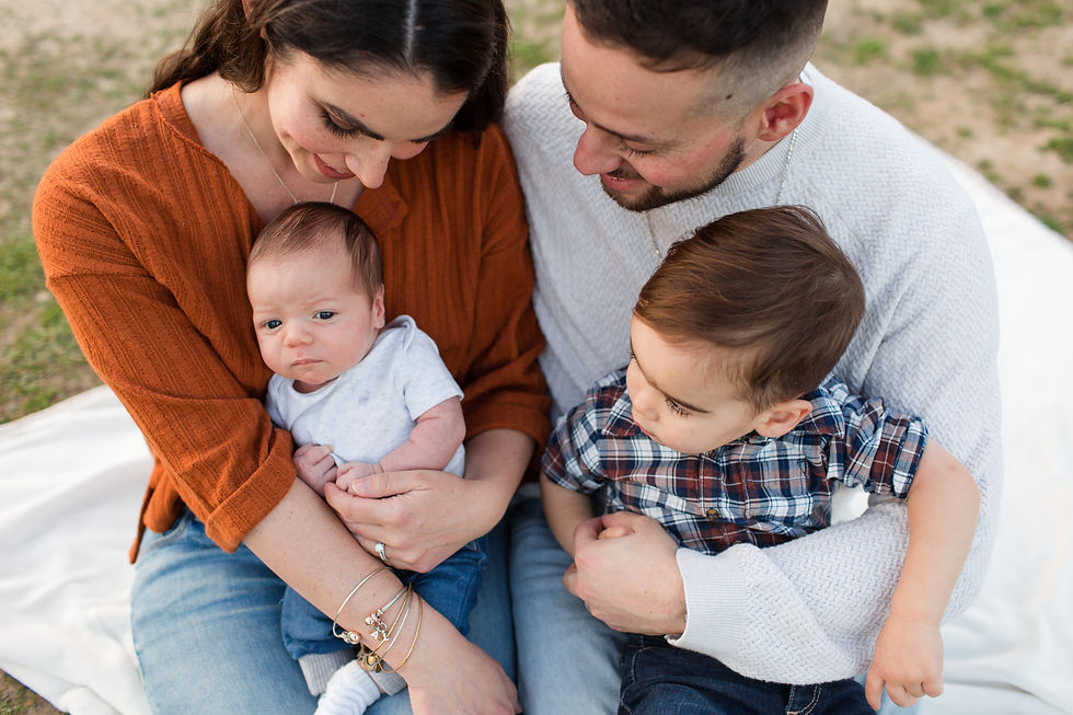 Winter Outdoor Newborn Family Session Bay Area Family Photographer san jose guadalupe oak grove rust shirt jeans cream sweater plaid baby boy