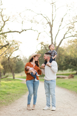 Winter Outdoor Newborn Family Session Bay Area Family Photographer san jose guadalupe oak grove rust shirt jeans cream sweater plaid baby boy hat
