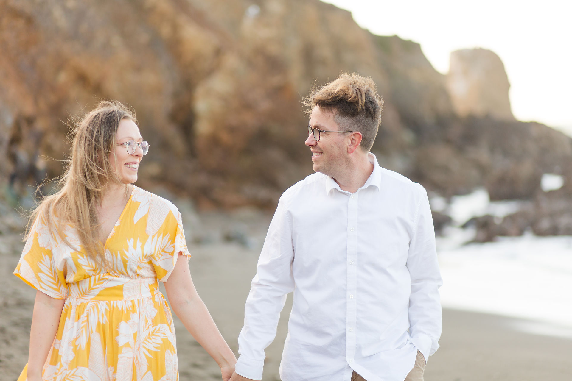 hkcreate hk create heather and kissy photography duo bay area family photographers mini session beach rockaway beach pacifica yellow and cream outfits family of three loving sweet cute joyful light and airy