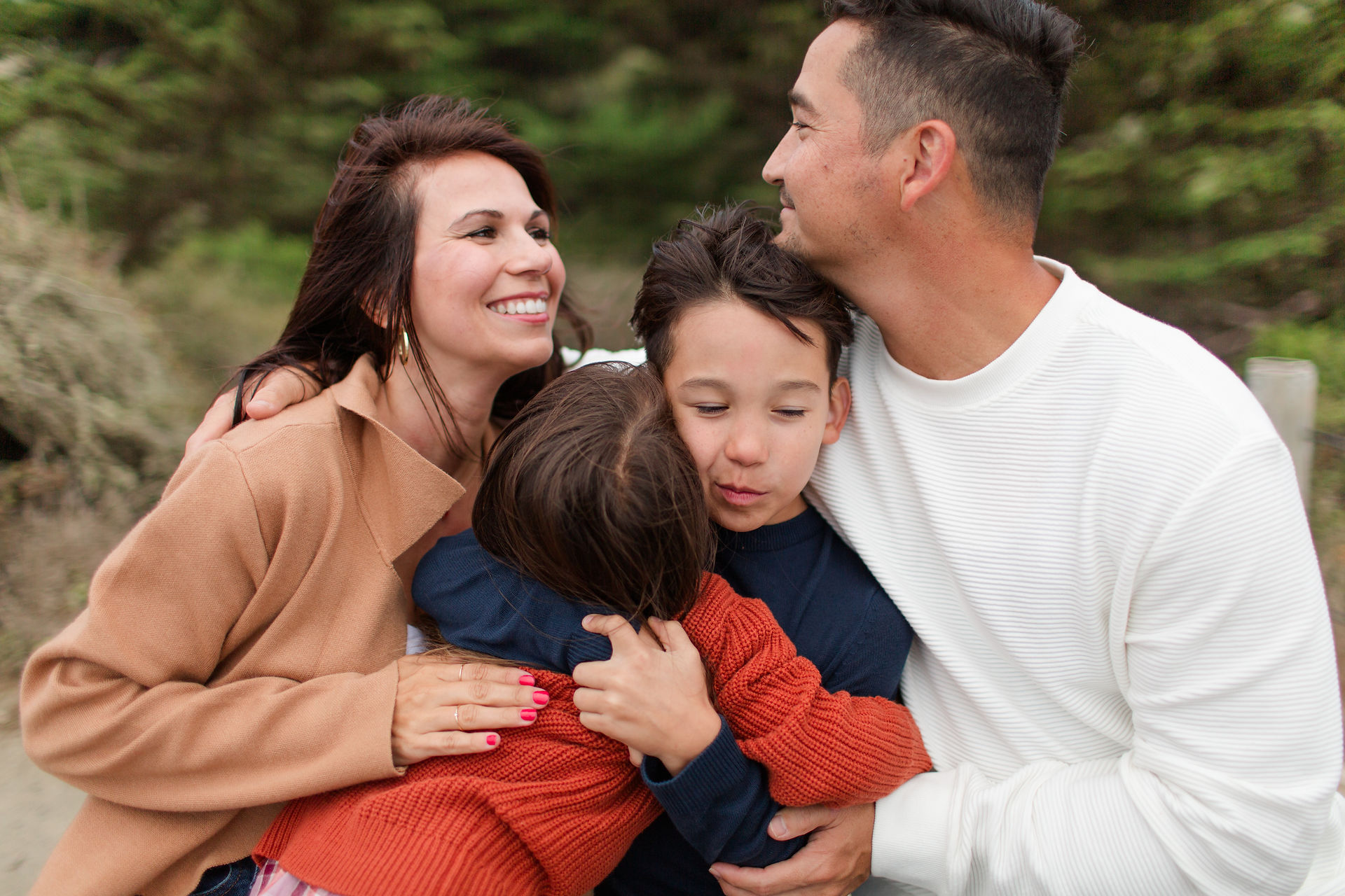 HKCreate Bay Area Photographers San Francisco Marshall's Beach Cliffside Golden Gate Bridge Summer Family Session Windy Overcast