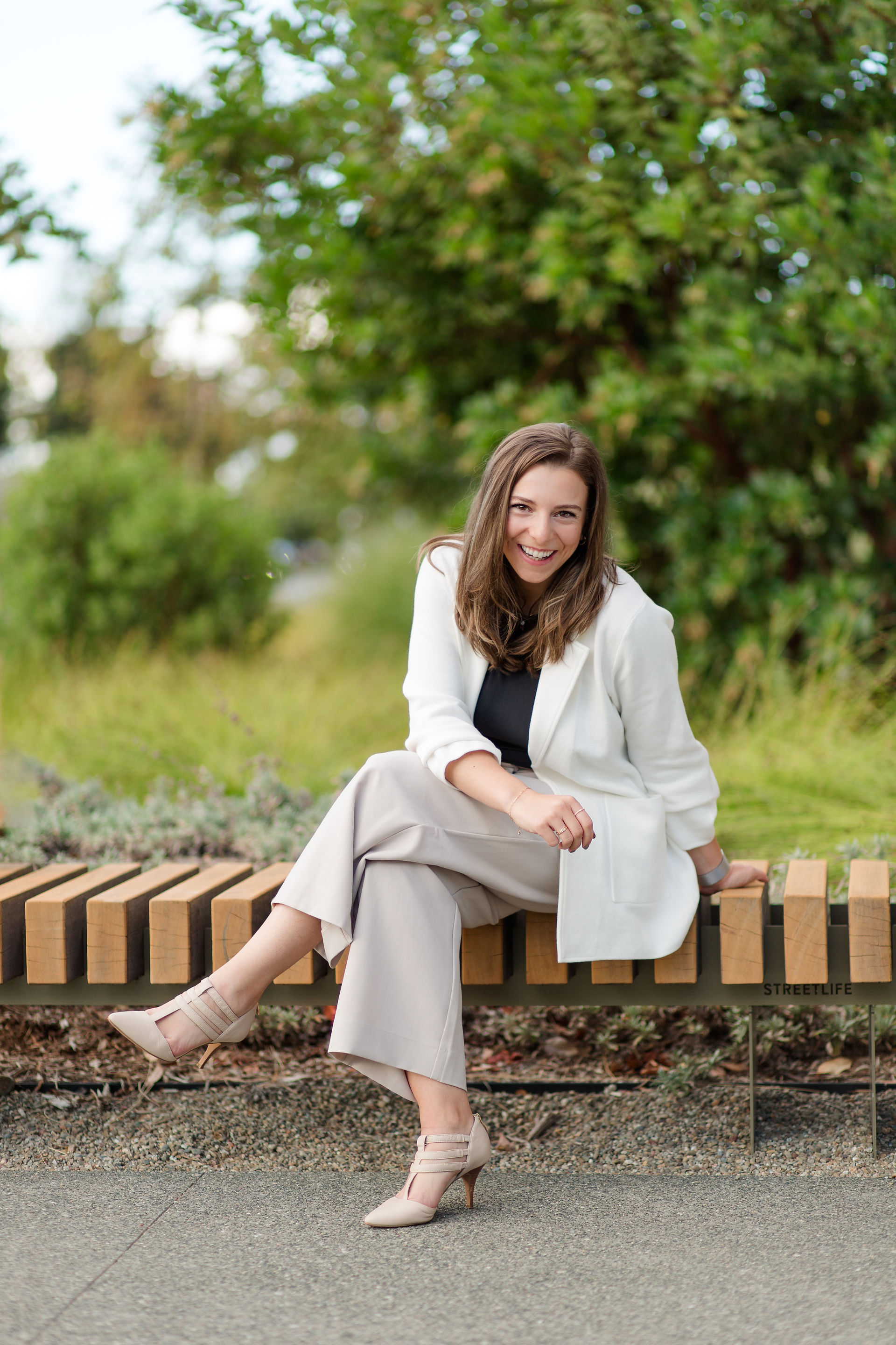 HK Create Bay Area Photography Portrait Session Personal Brand Black shirt tan pants and white blazer