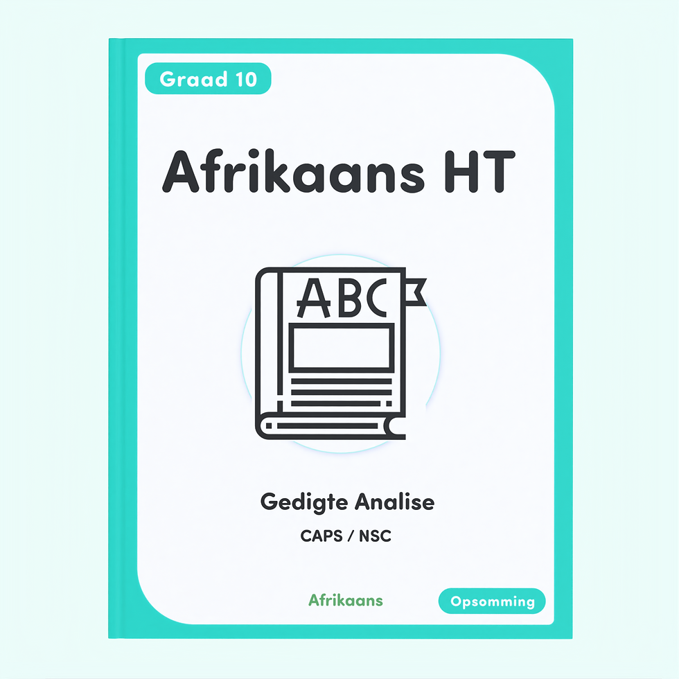 Thumbnail: Gr 10 Afrikaans HT Gedigte-Analise & Handnotas