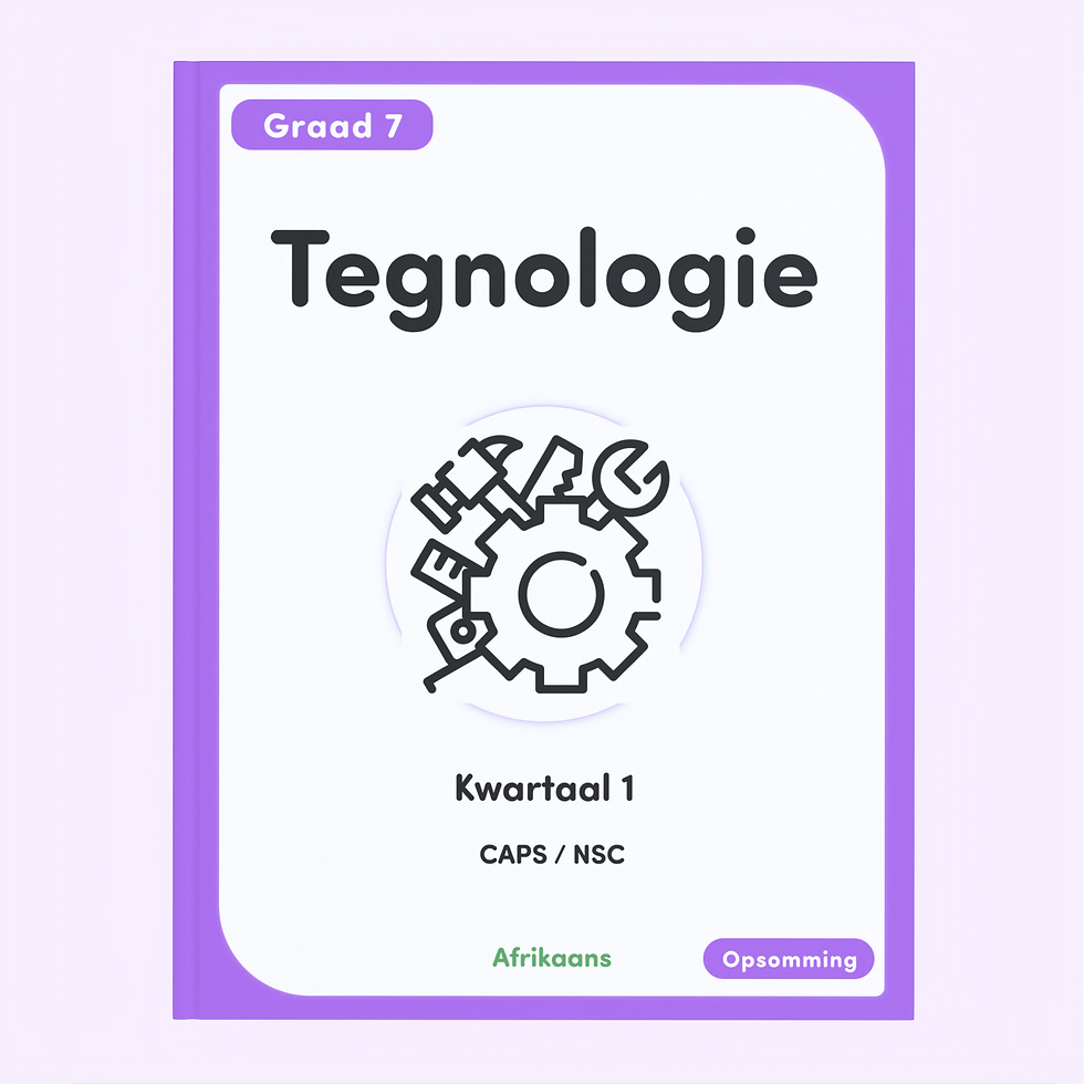 Thumbnail: Gr 7 Tegnologie KW 1 [Afrikaans]