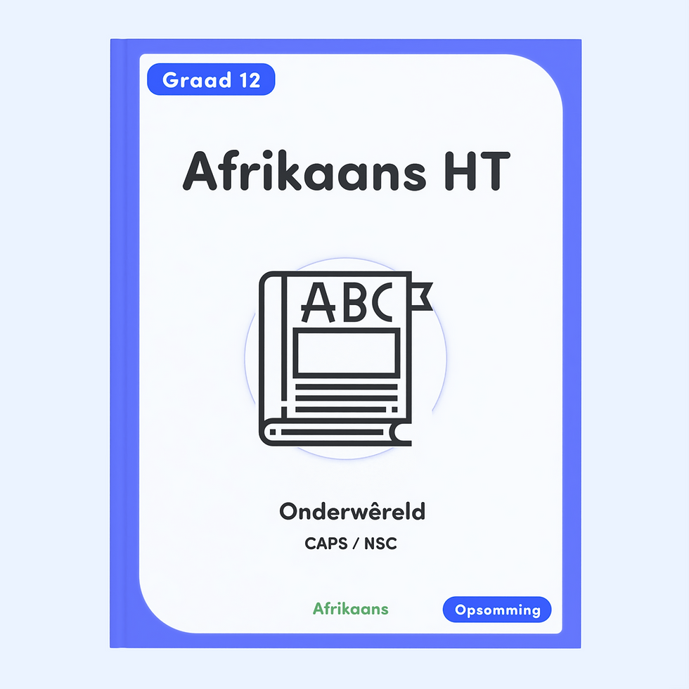 Thumbnail: Gr 12 Afrikaans HT  Onderwereld