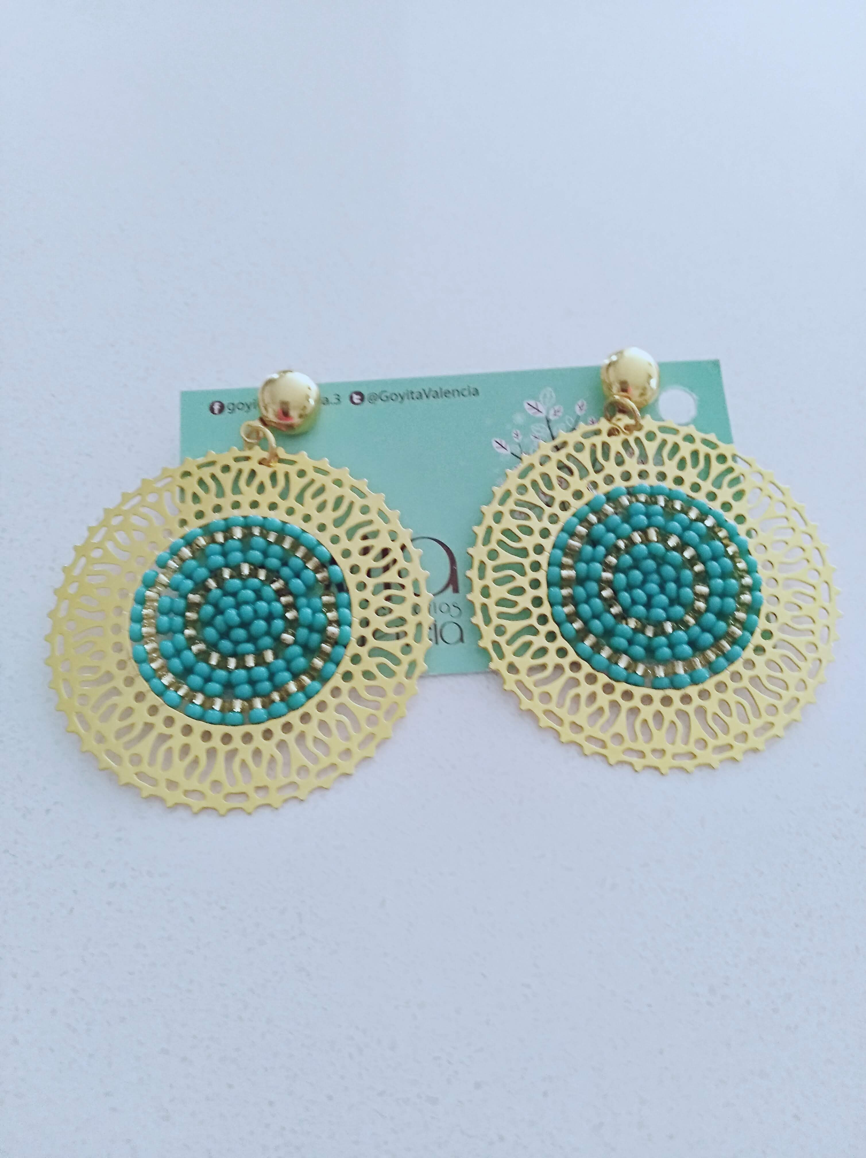 Arete Mostacilla Turquesa Circulo
