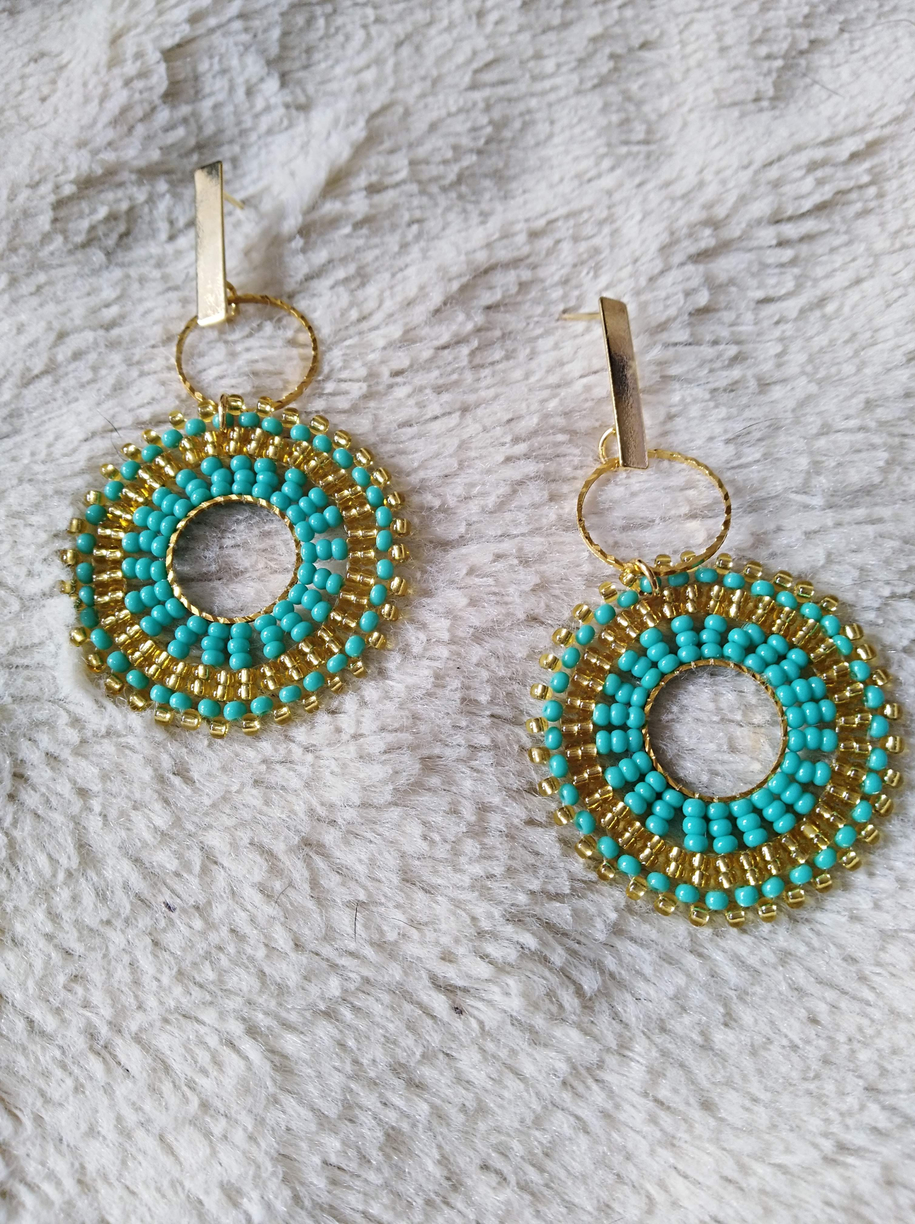 Aretes canutillo turquesa