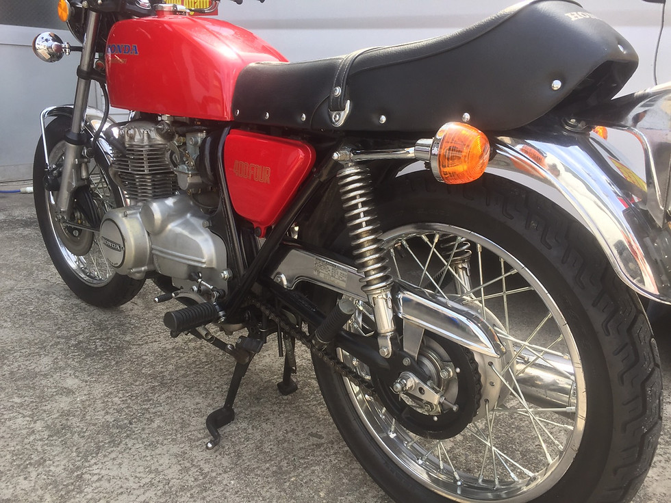 サムネイル： 【SOLD OUT】HONDA CB400FOUR 赤 逆車 408cc 初年度登録 昭和29年11月 ノンレス車 フルオリジナル車両 極上車両