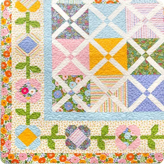 Plaid and Posies Quilt Kit Featuring Little Darlin' by Riley Blake