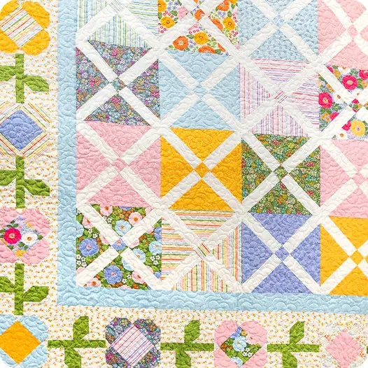 Plaid and Posies Quilt Kit Featuring Little Darlin' by Riley Blake
