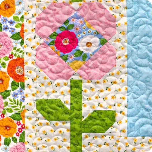 Plaid and Posies Quilt Kit Featuring Little Darlin' by Riley Blake
