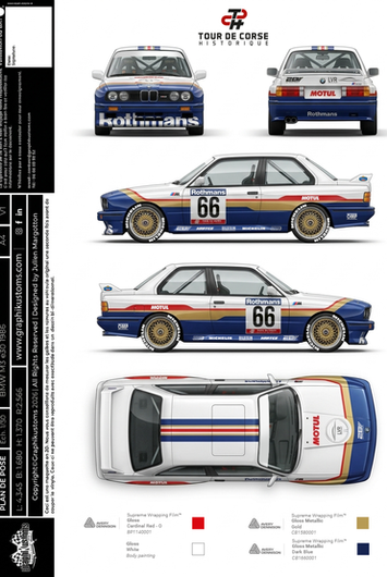 Livrée Rothmans pour BMW M3 e30. Un design par Graphikustoms