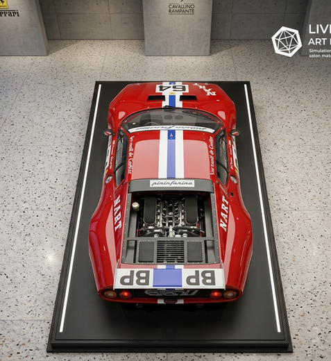 Livrée replica de la livrée NART de 1979 sur la Ferrari 512BB LM de JP Delaunay. Un design par Graphikustoms