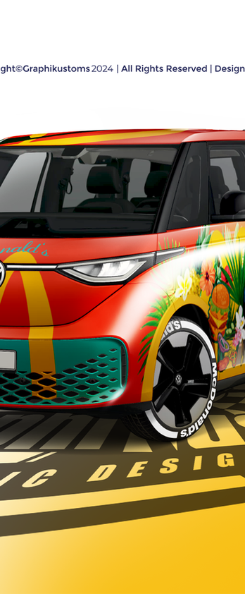 ID Buzz Mc Donald's en full wrap. Un design de covering par Graphikustoms.