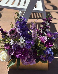 purple floral aisle marker