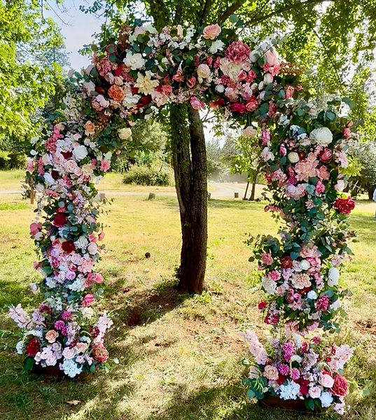 floral arch with spring flowers