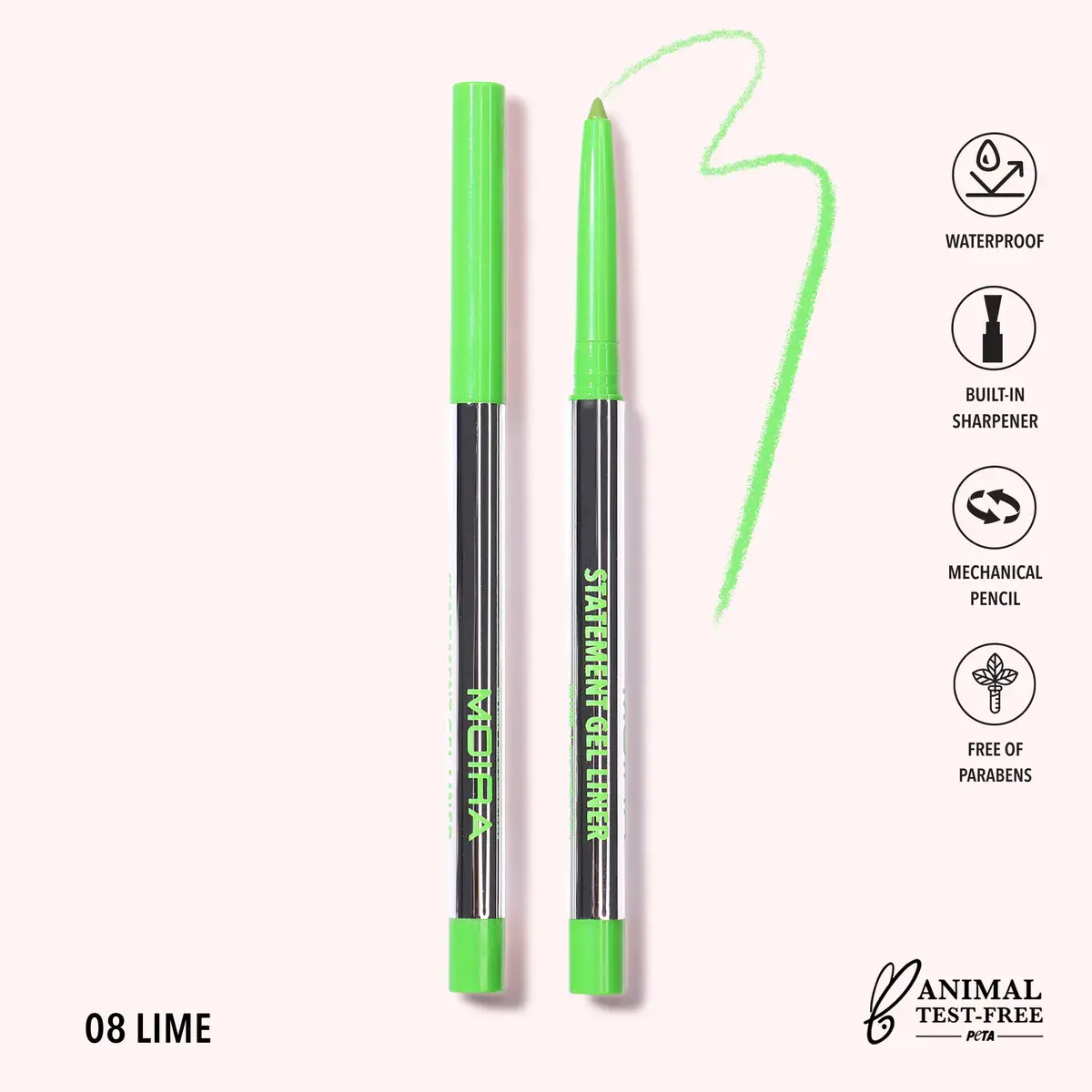 Moira STATEMENT GEL LINER (008, LIME)
