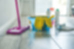 cleaning the house