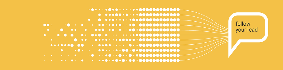 Community page hero banner of dots flow to one point