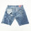 Thumbnail: C-n-S Blue Demin Shorts Bleach Selvedge Patch Work Sz 38