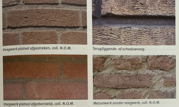Voorbeelden van historisch voegwerk in monumentaal metselwerk