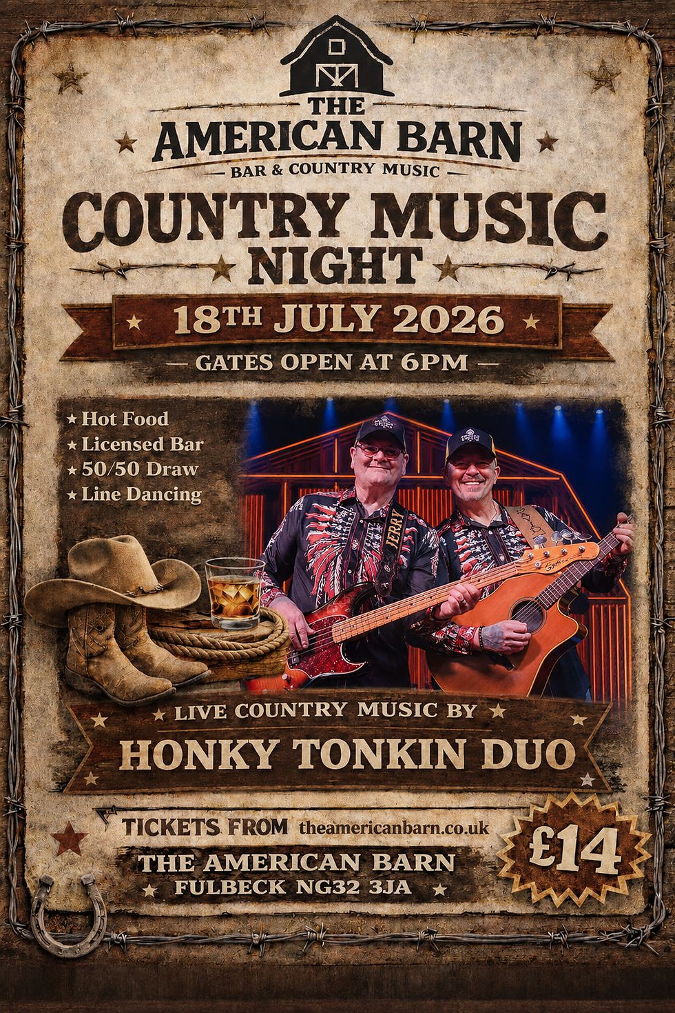 Country Music & Line Dancing - Saturday 18th July