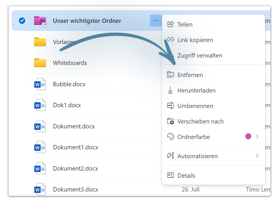 OneDrive-Verknüpfung auflösen