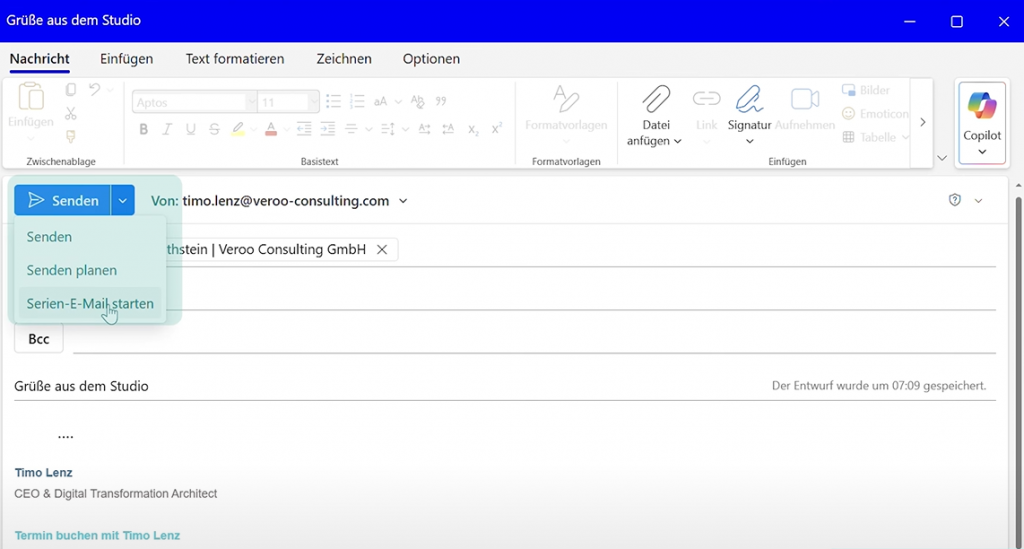 Serien E-Mail starten