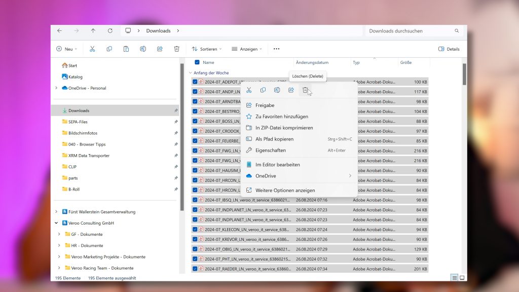 Downloads-Ordner löschen